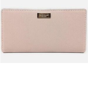 KATE SPADE Stacy Bi-Fold Leather Saffiano Wallet Clutch Organizer Pink Coin Zip